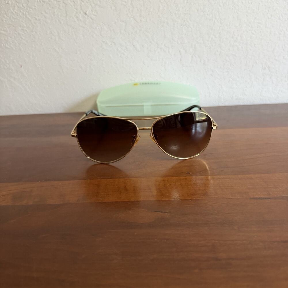 Coach HC7028 Jaclyn Gold Dark Tortoise Round Eye Aviator Sun Glasses 53-18-140